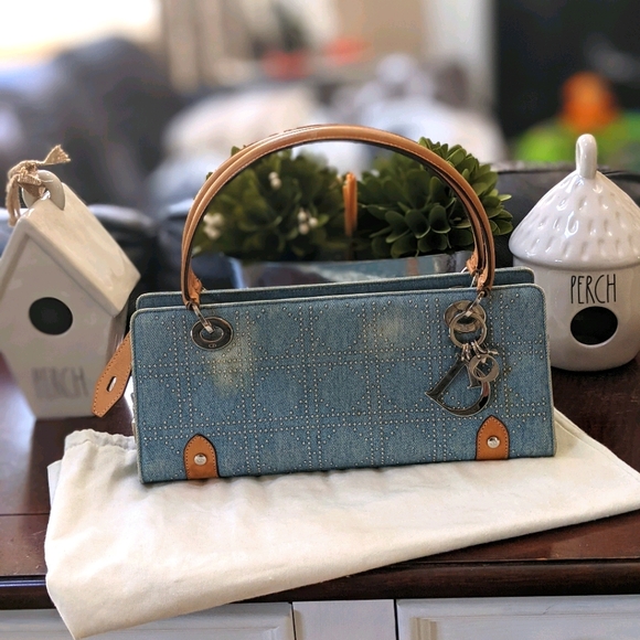 Dior Handbags - Dior Lady Dior West East Denim studded
